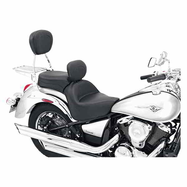 取寄せ ビンテージワイド2アップツーリングシート マスタング Seat - Vintage - Wide - Touring - With Driver Backrest - One-Piece - Smooth - Black - VN900 79417 08100506