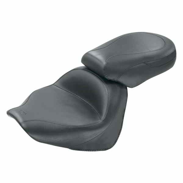 取寄せ ビンテージワイド2アップツーリングシート マスタング Seat - Vintage - Wide - Touring - Without Driver Backrest - Two-Piece - Smooth - Black 76563 08100537