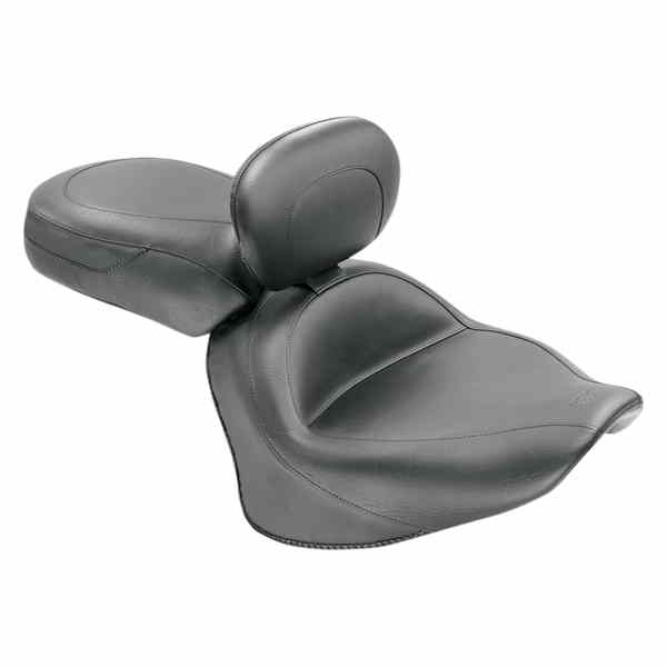 取寄せ ビンテージワイド2アップツーリングシート マスタング Seat - Vintage - Wide - Touring - With Driver Backrest - Two-Piece - Smooth - Black - VStar 1300 79477 08100539