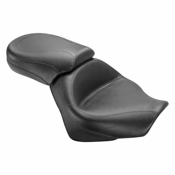 取寄せ ビンテージワイド2アップツーリングシート マスタング Seat - Vintage - Wide - Touring - Without Driver Backrest - Two-Piece - Smooth - Black 76161 08100552