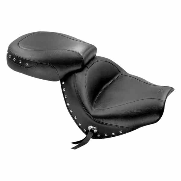 取寄せ ワイドツーリング2アップシート マスタング Seat - Wide - Touring - Without Backrest - Two- Piece - Chrome Studded - Black w/Conchos - VTX1300C 76190 08100670