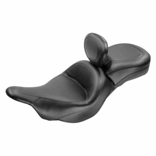 取寄せ ビンテージワイド2アップツーリングシート マスタング Seat - Vintage - Wide - Touring - With Driver Backrest - One-Piece - Smooth - Black - Vulcan 79631 08100854