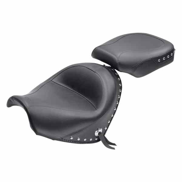 取寄せ ワイドツーリング2アップシート マスタング Seat - Wide - Touring - Without Backrest - Two-Piece - Chrome Studded - Black w/Conchos - Suzuki 76060 08101701