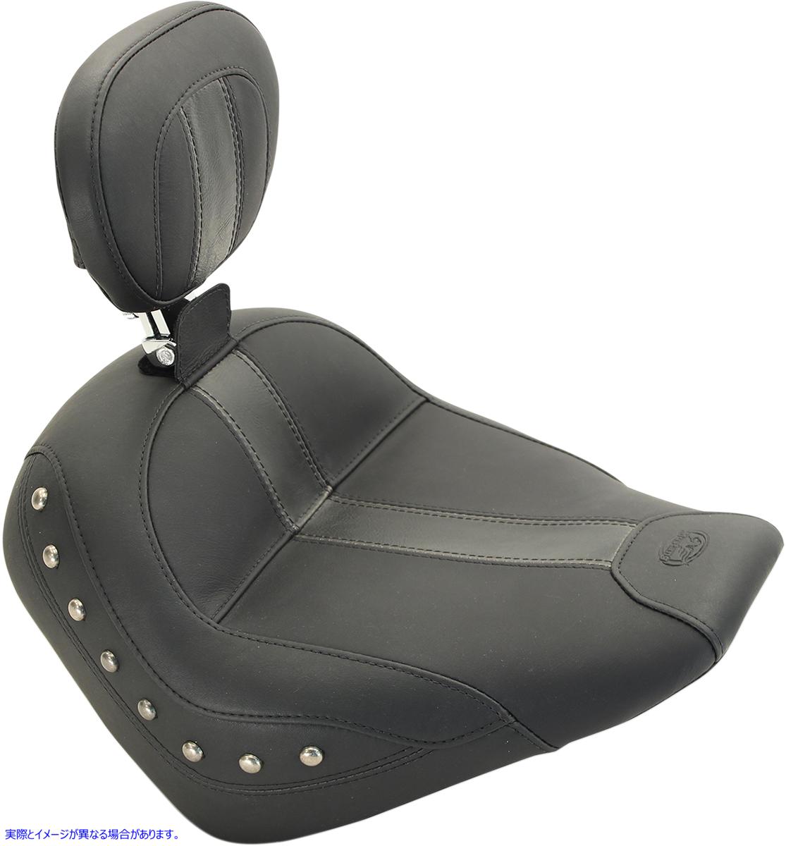 取寄せ マスタング Solo Seat - Black - Vinyl - Studded - Driver's Backrest 79527 08101828