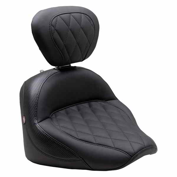 取寄せ スタンダードツーリングソロシート マスタング Solo Touring Seat - w/ Driver Backrest - Black - Diamond Stitch - Chief '22-'23 89740 08102385