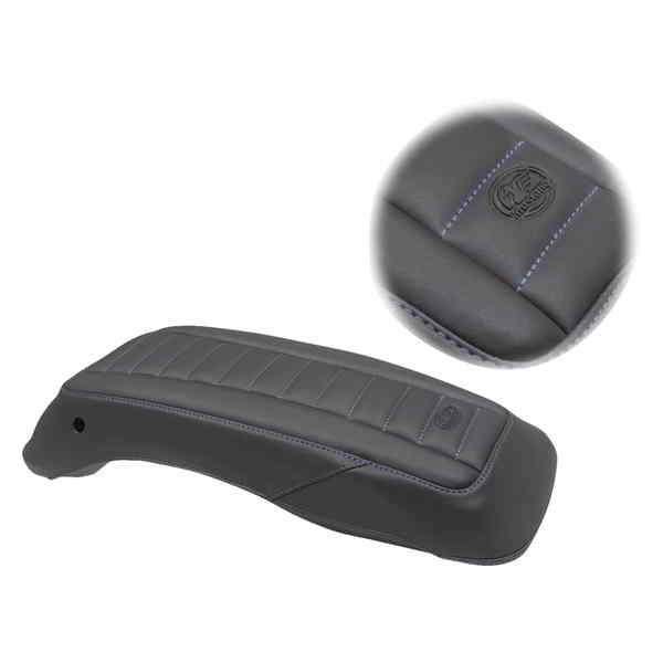 取寄せ サドルバッグ リッド カバー - ブラック/ブルー - 14-21 FL マスタング Saddlebag Lid Covers - Black/Blue - '14-'21 FL 77640SB 35011903