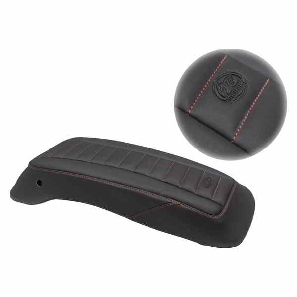 取寄せ サドルバッグ リッド カバー - ブラック/レッド - 14-21 FL マスタング Saddlebag Lid Covers - Black/Red - '14-'21 FL 77640AB 35011905