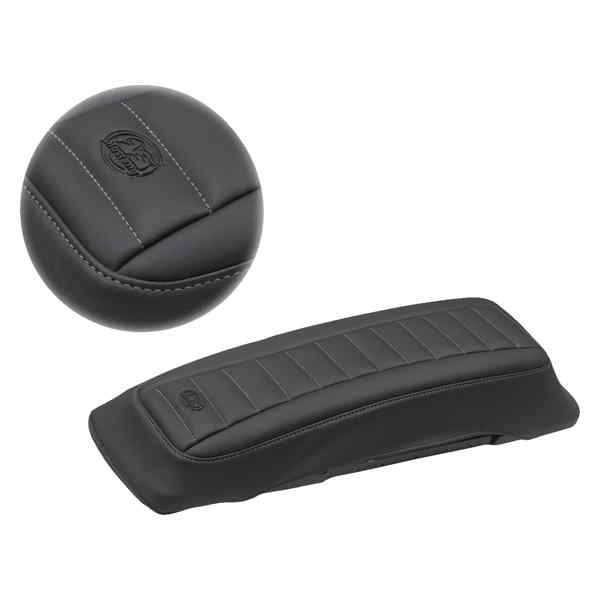 取寄せ サドルバッグ リッド カバー - ブラック/ガンメタル グレー - 93-13 FL マスタング Saddlebag Lid Covers - Black/Gunmetal Gray - '93-'13 FL 77637GM 35011906