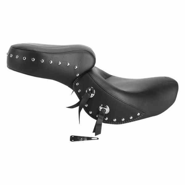 取寄せ ワイドツーリング2アップシート マスタング Seat - Wide - Touring - Without Backrest - One-Piece - Chrome Studded - Black w/Conchos - VT1100 75008 DS900505