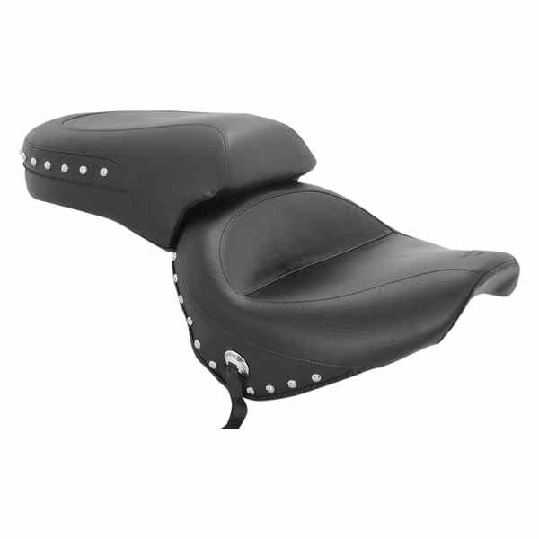 取寄せ ワイドツーリング2アップシート マスタング Seat - Wide - Touring - Without Backrest - Two-Piece - Chrome Studded - Black w/Conchos - XV650 75266 DS900744