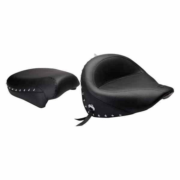 取寄せ ワイドツーリング2アップシート マスタング Seat - Wide - Touring - Without Backrest - Two-Piece - Chrome Studded - Black w/Conchos - X1100C 75910 DS900752