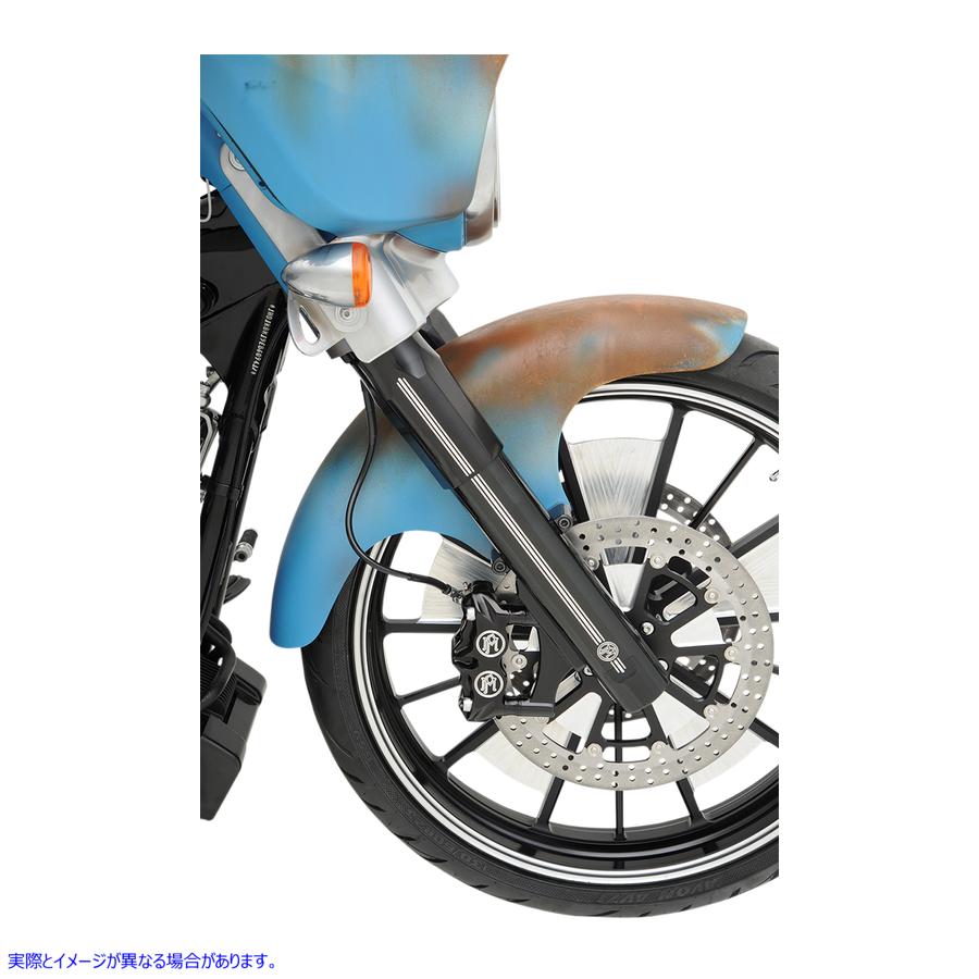 取寄せ ストックまたはPMキャリパー用のフォークレッグキット - コントラストカット? パフォーマンスマシーン (PM) Lower Fork Leg Kit - Dual Disc - Contrast Cut - Black/Silver - '14-'20 FL 0208-2096-BM 04030103