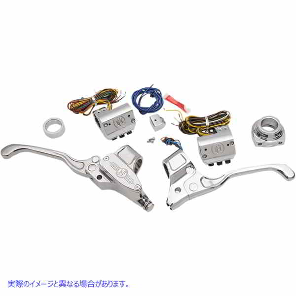 取寄せ ハンドルバーコントロールキット パフォーマンスマシーン (PM) Handlebar Control Set - Cable - 9/16 Master Cylinder - Chrome 0062-4019-CH 06101672