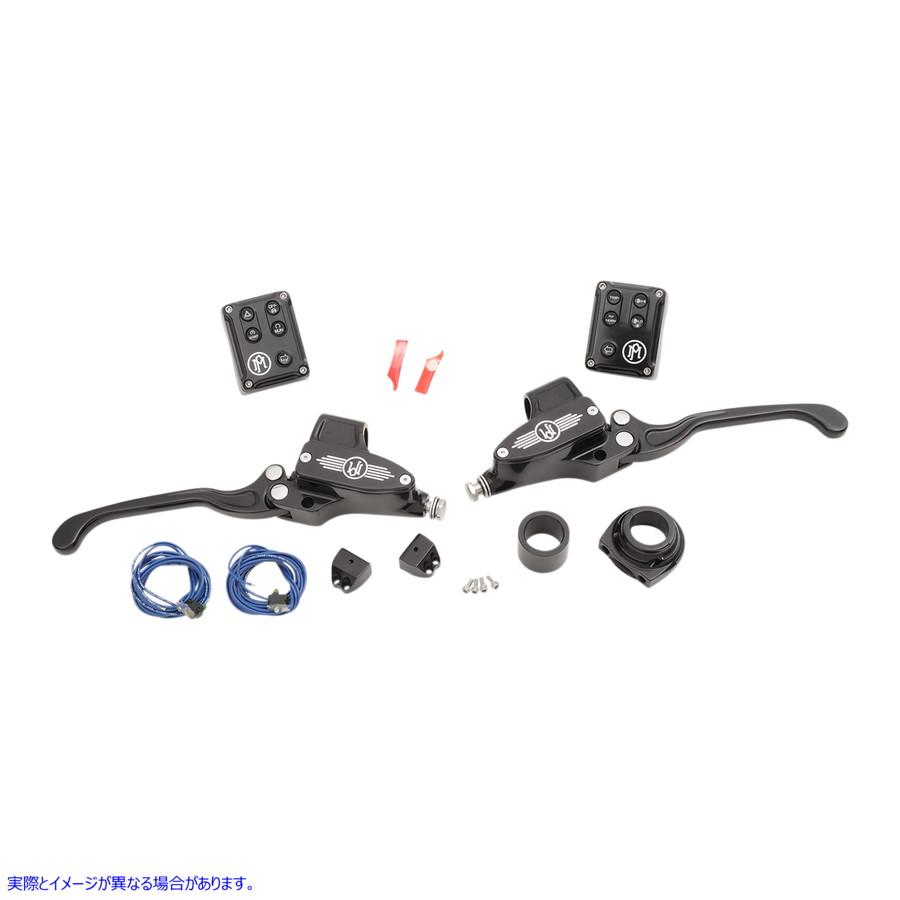 取寄せ パフォーマンスマシーン (PM) Black 9/16 Master Cylinder Hydraulic Handlebar Control Set 0062-4022-BM 06101677