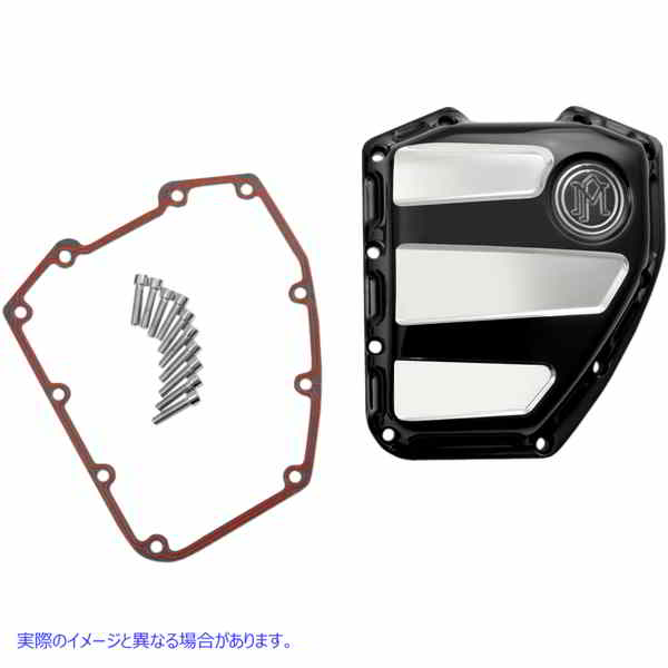 取寄せ カムカバー パフォーマンスマシーン (PM) Cam Cover - Scalloped Platinum Cut - Twin Cam 0177-2020-BMP 09401181