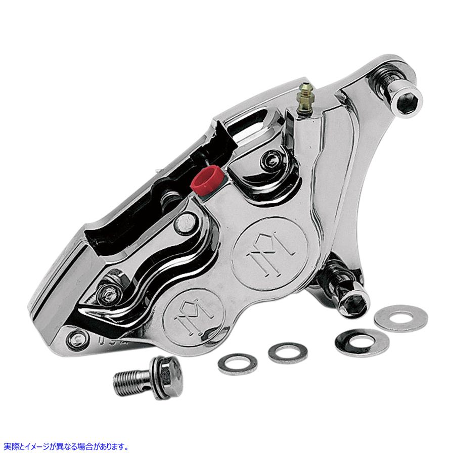 取寄せ 4ピストンディファレンシャルボアキャリパー パフォーマンスマシーン (PM) Caliper - Front Left - Polished - 84-99 Harley-Davidson 0053-2915-P DS325987