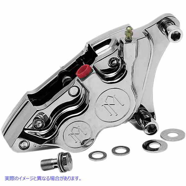 取寄せ 4ピストンディファレンシャルボアキャリパー パフォーマンスマシーン (PM) Caliper - Front Left - Chrome - 84-99 Harley-Davidson 0053-2915-CH DS325988