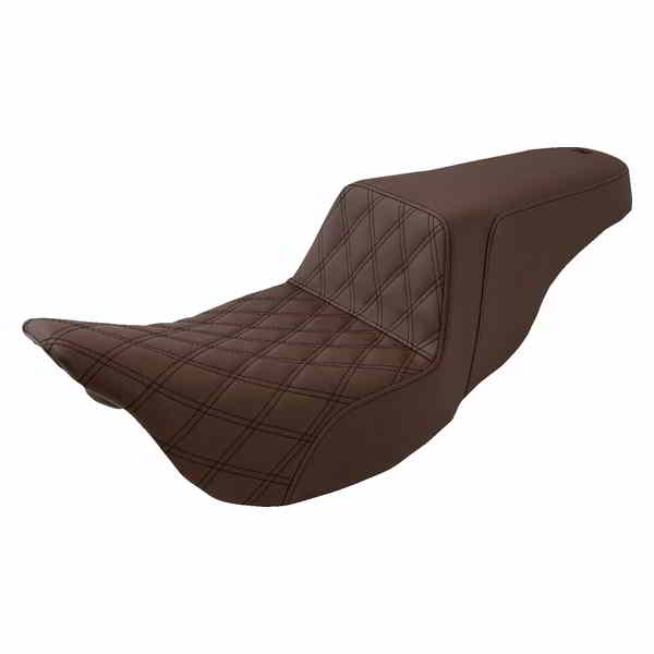 取寄せ ステップアップシート - フロントラティスステッチ サドルマン Step-Up Seat - Front Lattice Stitch - Brown - FL '08-'23 808-07B-172BR 08011058