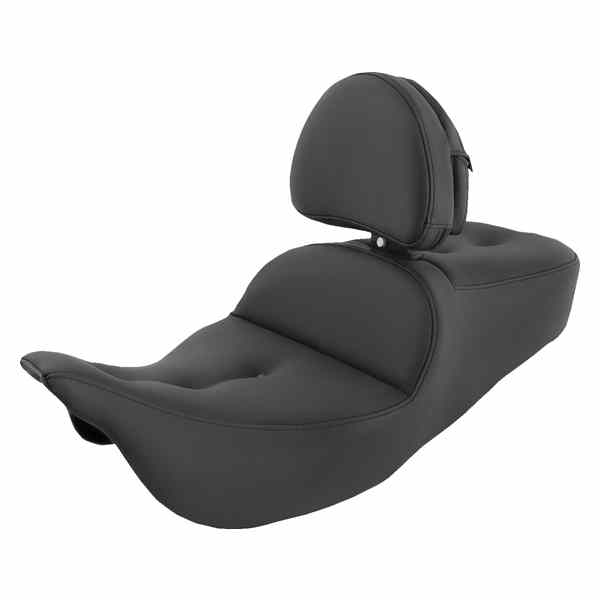 取寄せ Pillow-Top Roadsofa?シート サドルマン Pillow-Top Roadsofa? Seat - with Backrest - Black - FLH/FLT '08-'23 808-07B-181BR 08011241