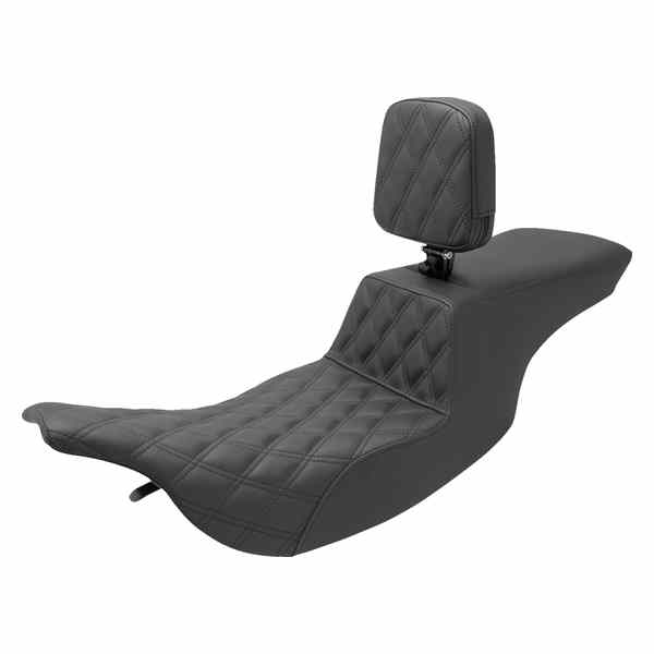 取寄せ ツアーステップアップシート サドルマン Tour Step-Up Seat - Rider Backrest - Front Lattice Stitch - FL '97-'07 897-07-192BR 08011468