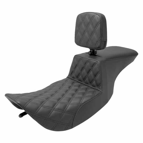 取寄せ ツアーステップアップシート サドルマン Tour Step-Up Seat - Rider Backrest - Front Lattice Stitch - FLHR/FLHX '97-'07 897-06-192BR 08011472