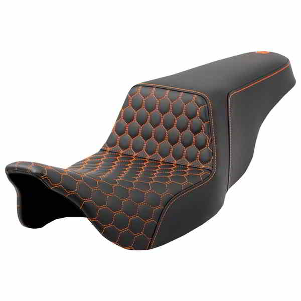 【並行輸入品】 サドルマン ステップアップシート - ハニカム - オレンジステッチ - FL 08-23 808-07B-17703 08011568