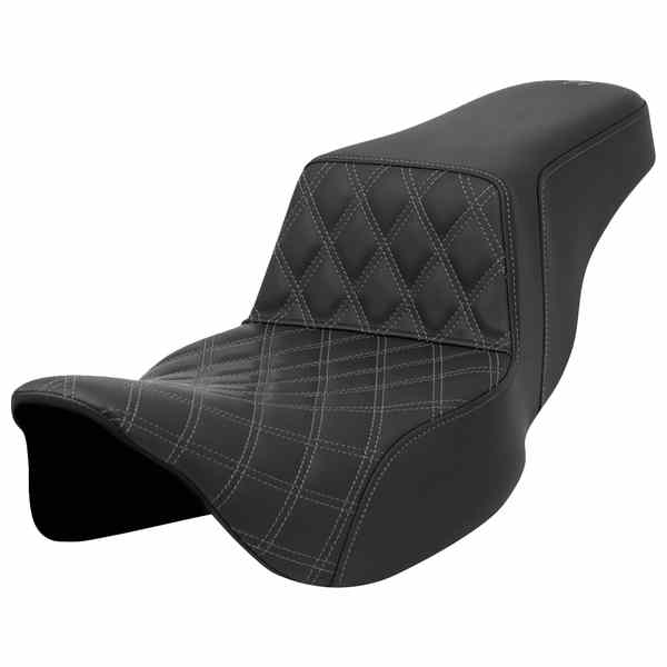 【並行輸入品】 サドルマン ステップアップシート - フロントラティスステッチ - グレーステッチ - エクステンデッドリーチ - FLH/FLT 08-23 808-07E-17202 08011578