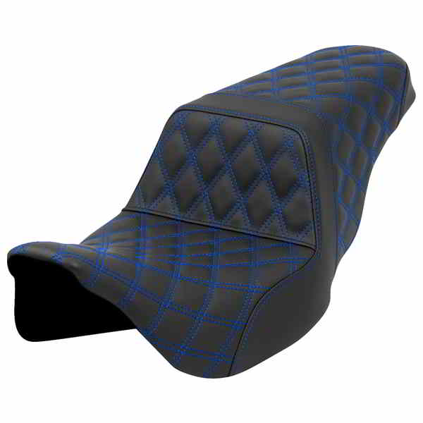 【並行輸入品】 サドルマン ステップアップシート - ラティスステッチ - ブルーステッチ - FLH/FLT 08-23 808-07B-17501 08011582