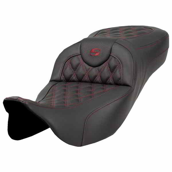 【並行輸入品】 サドルマン エクステンデッドリーチ ロードソファ シート - ラティスステッチ - バーガンディステッチ - バックレストなし - FL 08-24 808-07B-18408 08011593