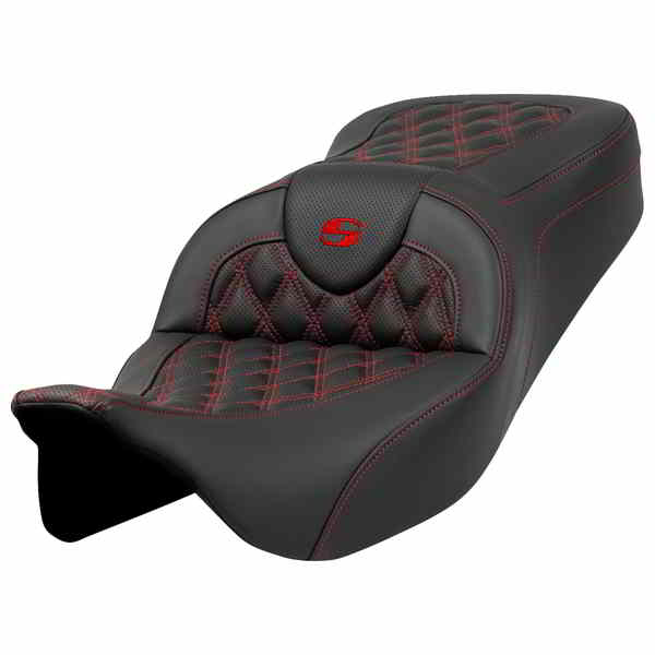 【並行輸入品】 サドルマン ロードソファ  シート - ラティスステッチ - レッドステッチ - バックレストなし - FLH/FLT 08-23 808-07B-18204 08011596