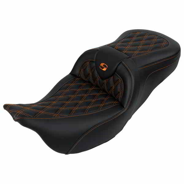 【並行輸入品】 サドルマン ロードソファ  シート - バックレスト付き - オレンジステッチ - FL 08-23 808-07B-182B3 08011608