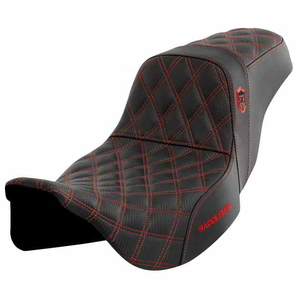 【並行輸入品】 サドルマン プロシリーズ SDC パフォーマンスシート - バックレストなし - レッドステッチ - FLH/FLT 08-23 SC80807RED 08011659