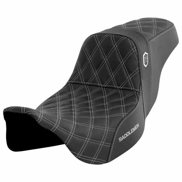 【並行輸入品】 サドルマン プロシリーズ SDC パフォーマンスシート - バックレストなし - シルバーステッチ - FLH/FLT 08-23 SC80807SIL 08011660