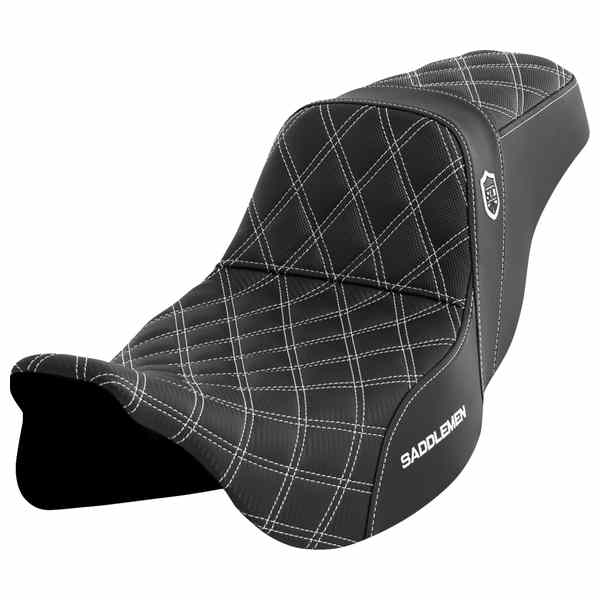 【並行輸入品】 サドルマン プロシリーズ SDC パフォーマンスシート - バックレストなし - ホワイトステッチ - FLH/FLT 08-23 SC80807WHI 08011661