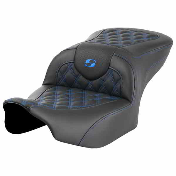 【並行輸入品】 サドルマン ロードソファ  シート - バックレストなし - ブルーラティスステッチ - FLTR/FLHX 23-24 823-07-18201 08011713