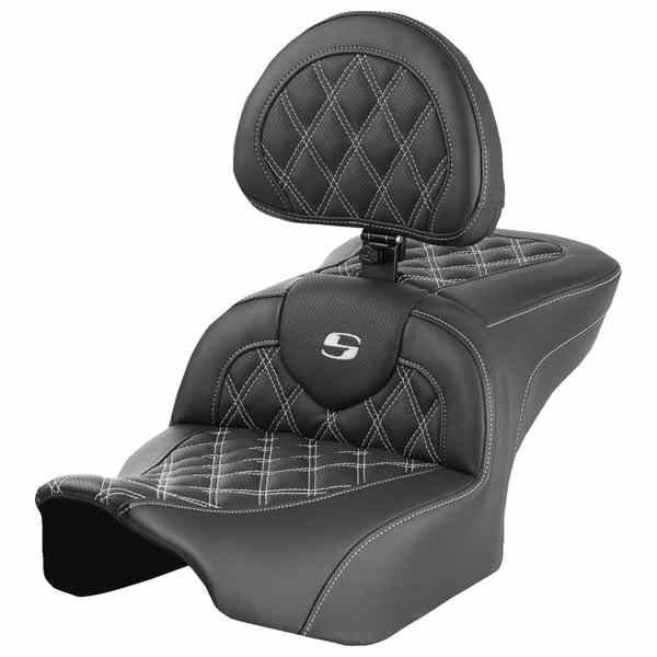 【並行輸入品】 サドルマン ロードソファ  シート - バックレスト付き - ラティスステッチ - ホワイトステッチ - FLTR/FLHX 23-24 823-07-182B6 08011724