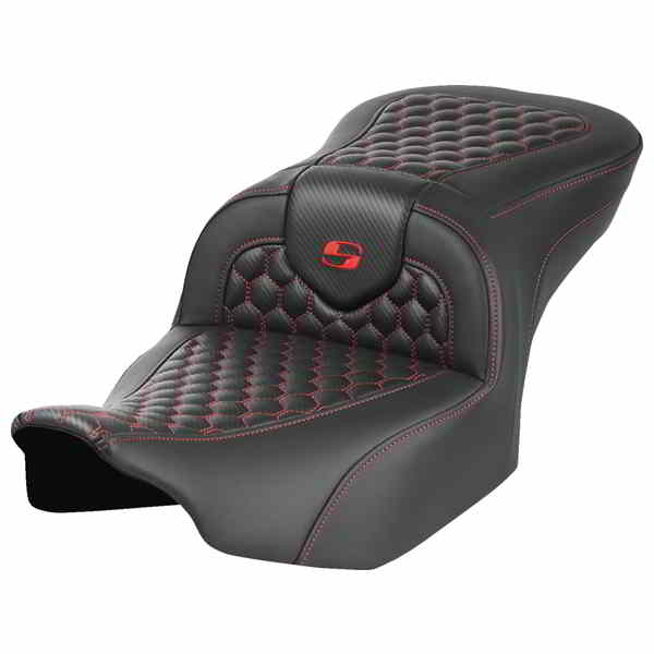 【並行輸入品】 サドルマン ロードソファ  シート - バックレストなし - ハニカム - レッドステッチ - FLTR/FLHX 23-24 823-07-18904 08011745