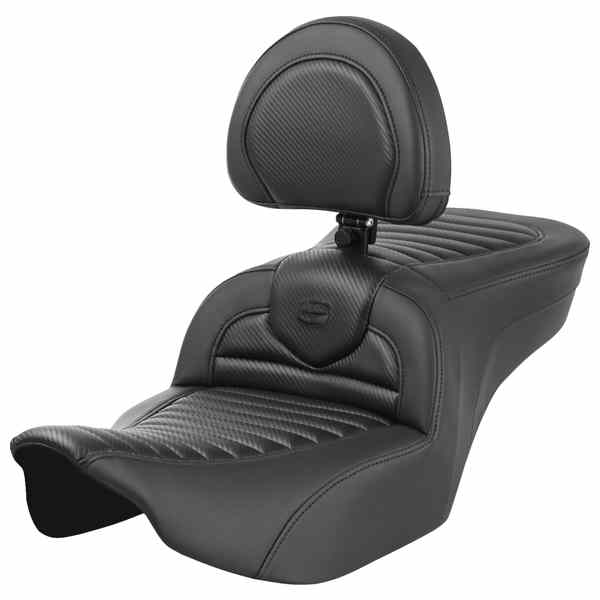 【並行輸入品】 サドルマン ロードソファ  シート - バックレスト付き - タック＆ロール - カーボンファイバー - FLTR/FLHX 23-24 823-07-204B0 08011774