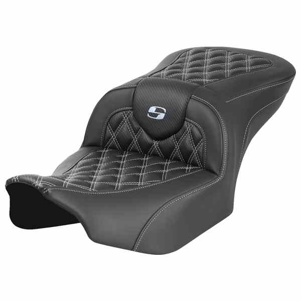 【並行輸入品】 サドルマン ロードソファ  カーボンファイバーシート - バックレストなし - ラティスステッチ - シルバーステッチ - FL/FX 23-24 823-07-20605 08011784