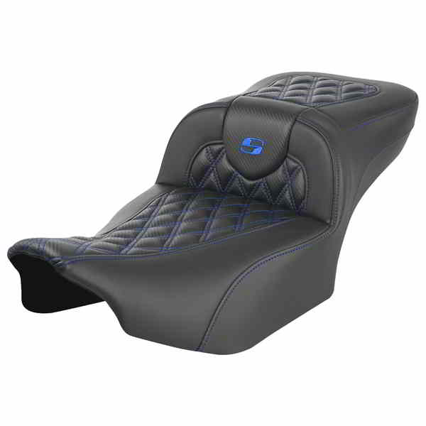 【並行輸入品】 サドルマン ロードソファ  エクステンデッドリーチシート - バックレストなし - ラティスステッチ - ブルーステッチ - FLTR/FLHX 23-24 823-07-20701 08011794