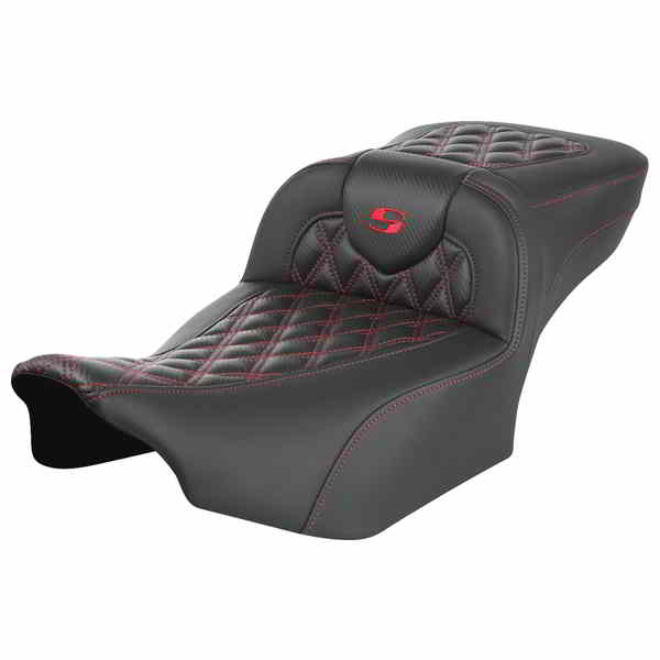 【並行輸入品】 サドルマン ロードソファ  エクステンデッドリーチシート - バックレストなし - ラティスステッチ - レッドステッチ - FLTR/FLHX 23-24 823-07-20704 08011797