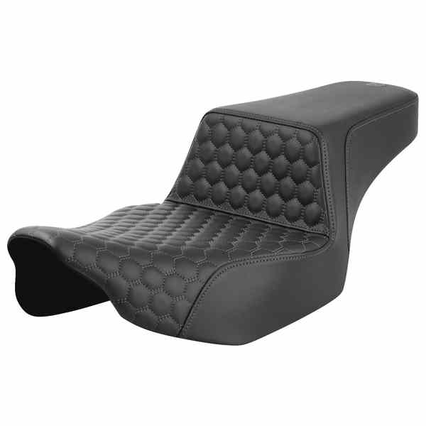 【並行輸入品】 サドルマン ステップアップシート - エクステンデッドリーチ - フロントハニカム - グレーステッチ - FL 23-24 823-07-17802 08011833