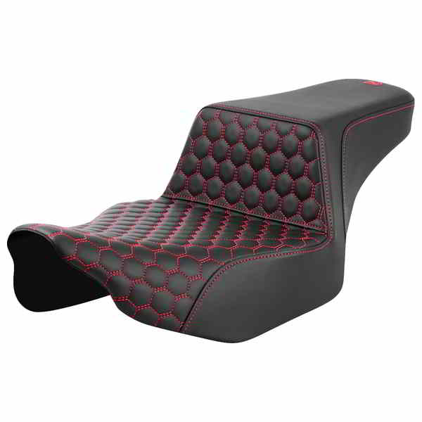 【並行輸入品】 サドルマン ステップアップシート - エクステンデッドリーチ - フロントハニカム - レッドステッチ - FL 23-24 823-07-17804 08011835