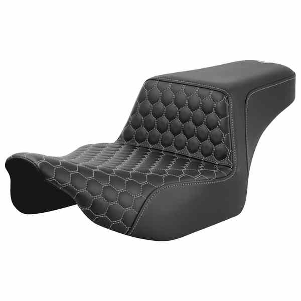 【並行輸入品】 サドルマン ステップアップシート - エクステンデッドリーチ - フロントハニカム - シルバーステッチ - FL 23-24 823-07-17805 08011836