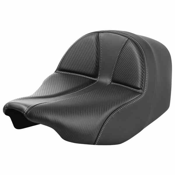 【並行輸入品】 サドルマン ドミネーター ソロシート - カーボンファイバー（シルバーステッチ付き） - FLT/FLH 23-24 823-07-0042 08011899