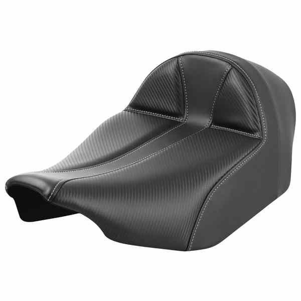 【並行輸入品】 サドルマン ドミネーターソロシート - カーボンファイバー（シルバーステッチ付き） - エクステンデッドリーチ - FLT/FLH 23-24 823-07E-0042 08011901