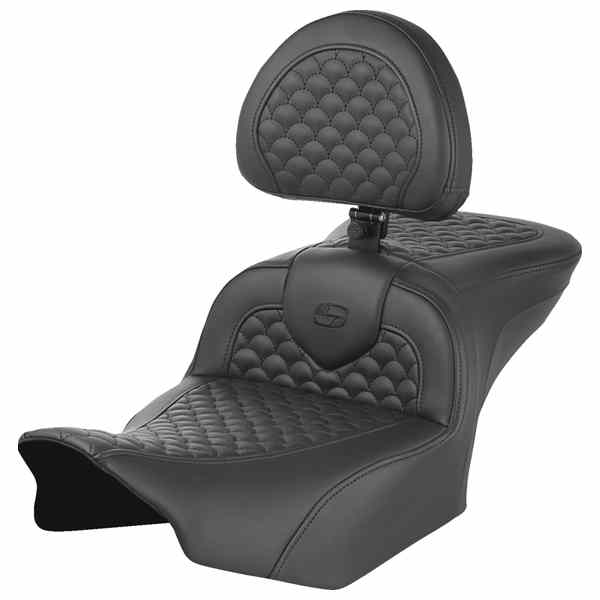 【並行輸入品】 サドルマン ロードソファ  シート - ドラゴンスケールステッチ - バックレスト付き - FLTR/FLHX 23-25 823-07-208B0 08011937