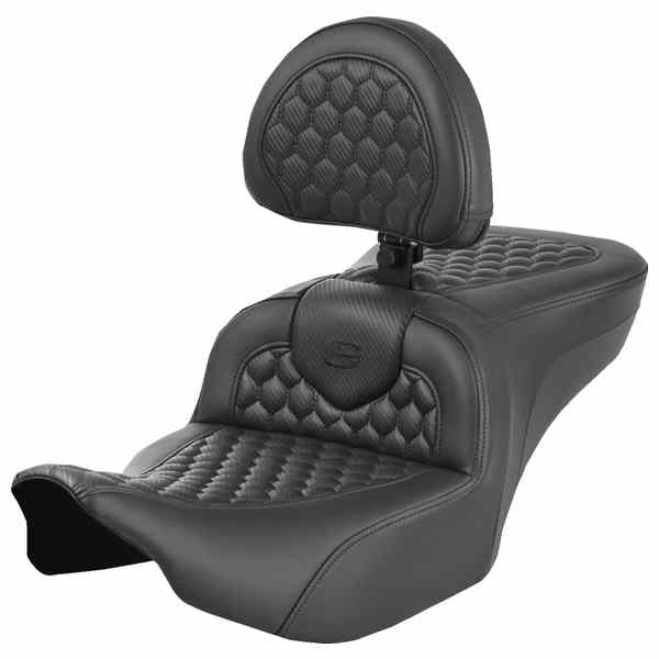【並行輸入品】 サドルマン ヒーター付きロードソファ シート - ハニカムステッチ - バックレスト付き - FLH/FLT 23-24 823-07-189C0 08012049