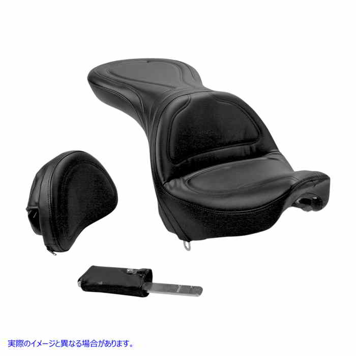 取寄せ Explorer?シート サドルマン Seat - Explorer? - With Backrest - Stitched - Black - Deuce 8252JS 08020205