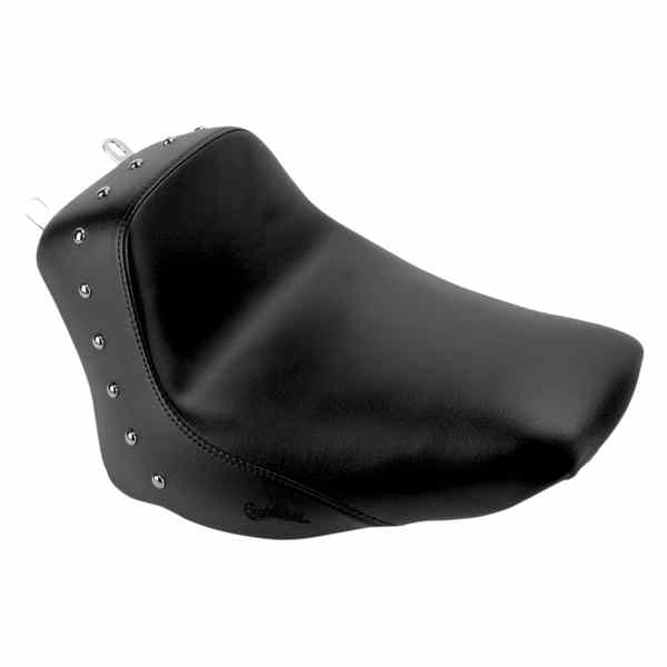 取寄せ ヒールズダウンソロシート - 背もたれなし - スタッズ付き - ブラック - FLSTC サドルマン Heels Down Solo Seat - Without Backrest - Studded - Black - FLSTC 806-15-0011 08020596